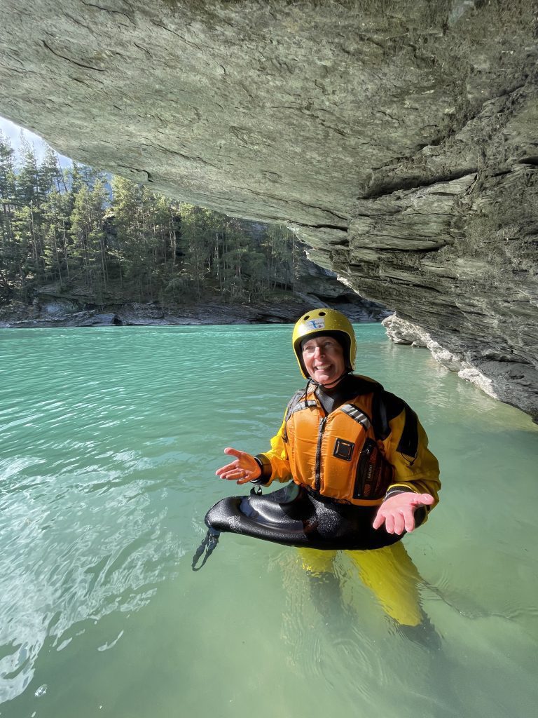 Exploring the cliffs on the Otta River in Oppland, Norway 